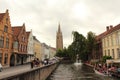 Boat trips in Bruges canal Belgium Royalty Free Stock Photo